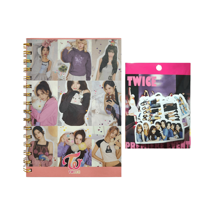 Set Libreta + Stickers Diseño Twice Kpop 1
