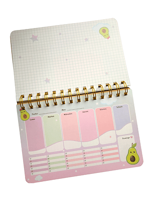 Set Escolar Palta Kawaii Planner + Notas Adhesivas + Destacadores