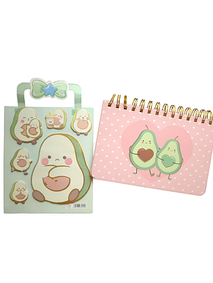 Set Escolar Palta Kawaii Planner + Notas Adhesivas