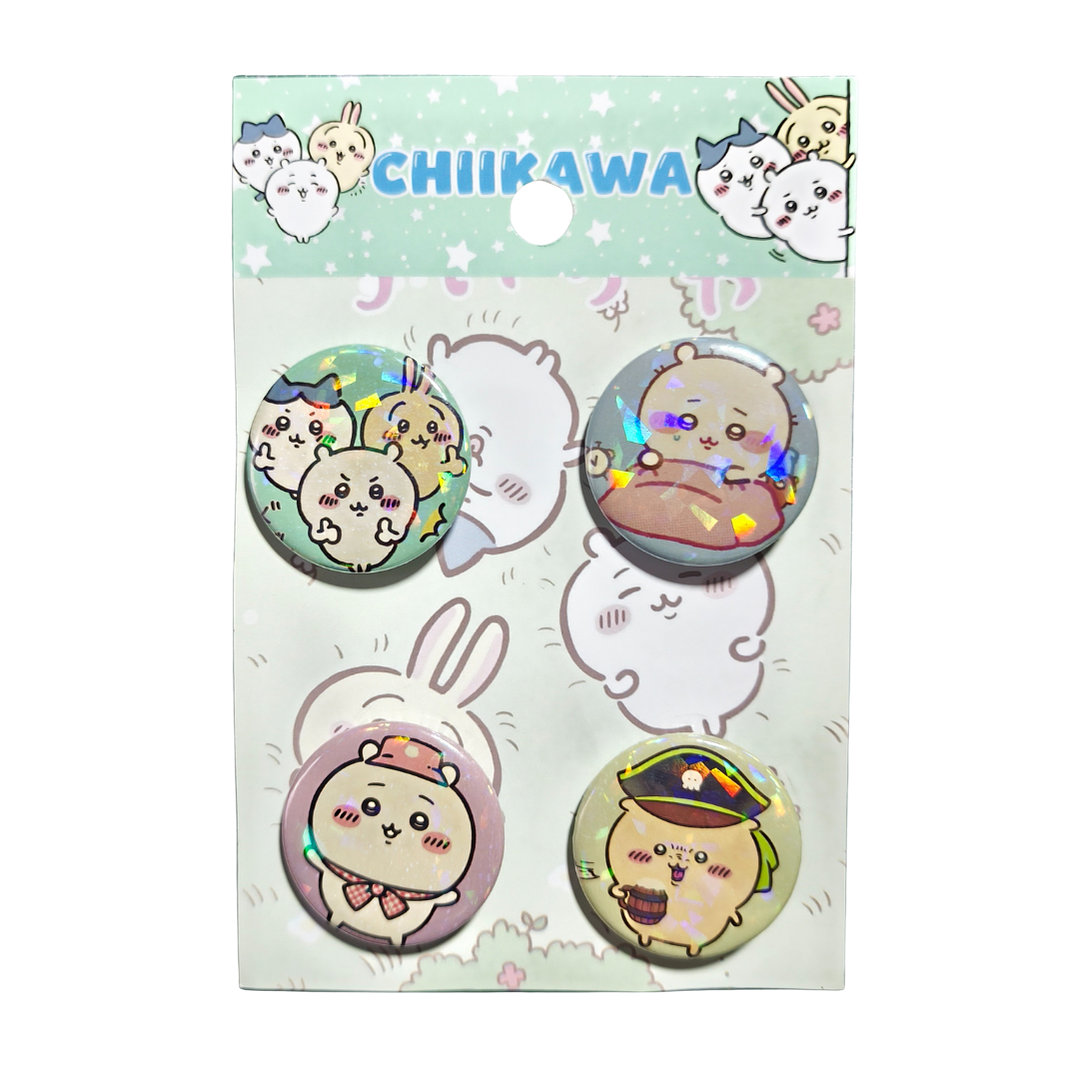 Set 4 Chapitas (Broches) de 3.5cm Chiikawa Kawaii 1