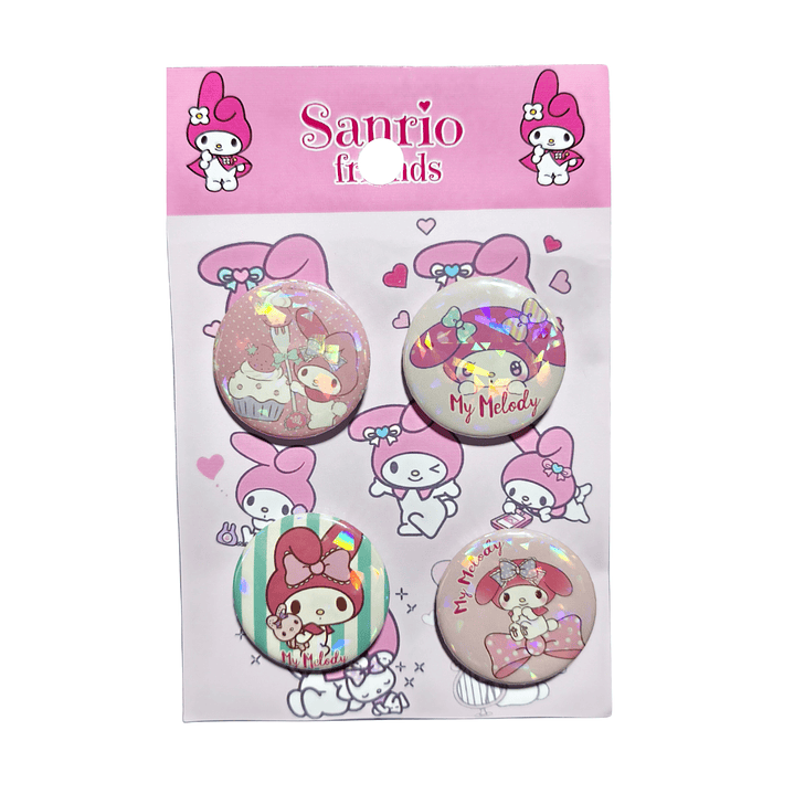 Set 4 Chapitas (Broches) de 3.5cm My Melody 1