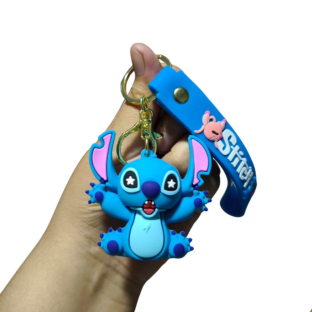 Llavero Plástico Diseño Stitch & Angel 2