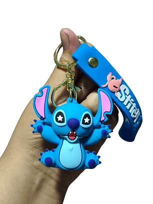 Llavero Plástico Diseño Stitch & Angel
