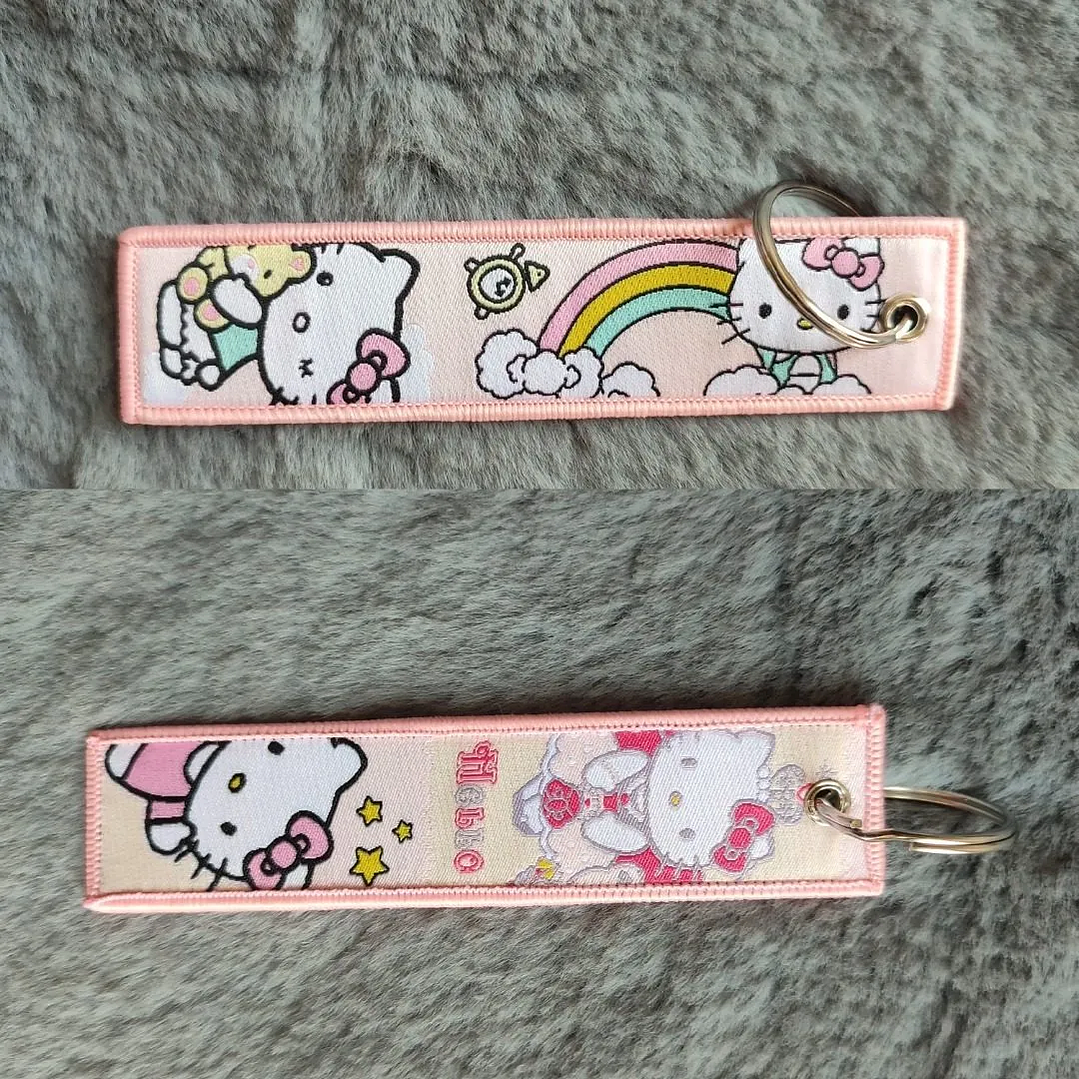 Llavero Bordado Diseño Hello Kitty Anime 2
