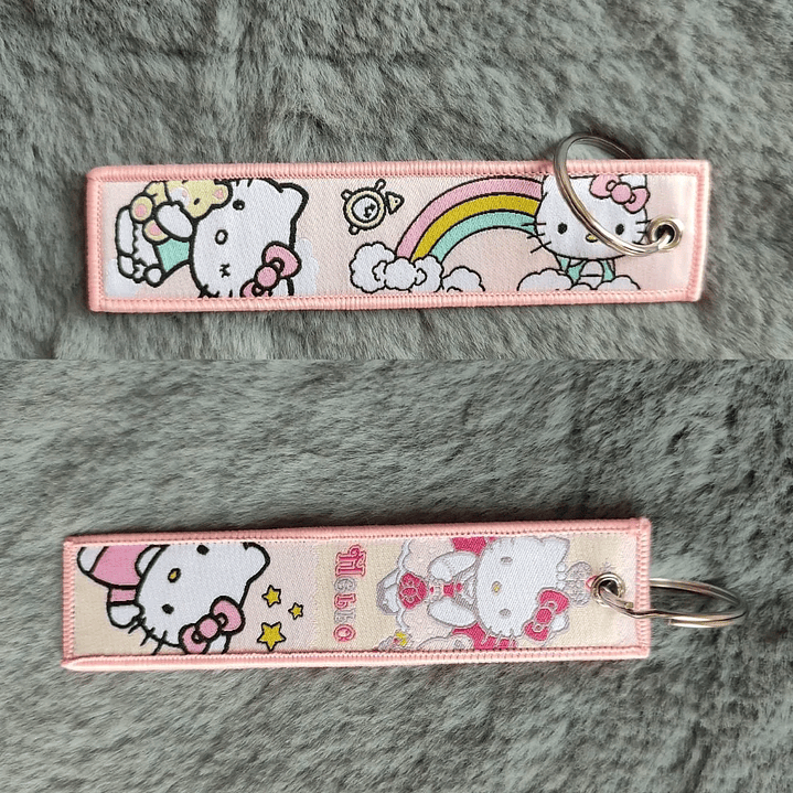 Llavero Bordado Diseño Hello Kitty Anime 2