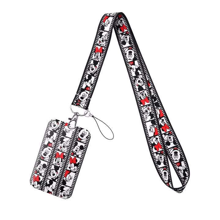 Portacredencial + Lanyard Mickey Mouse & Minnie Mouse 1