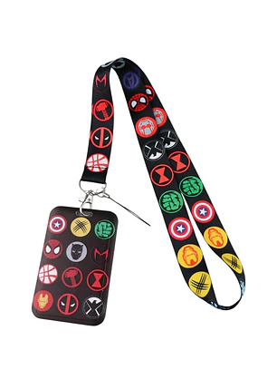 Portacredencial + Lanyard Superherores Mundo Marvel
