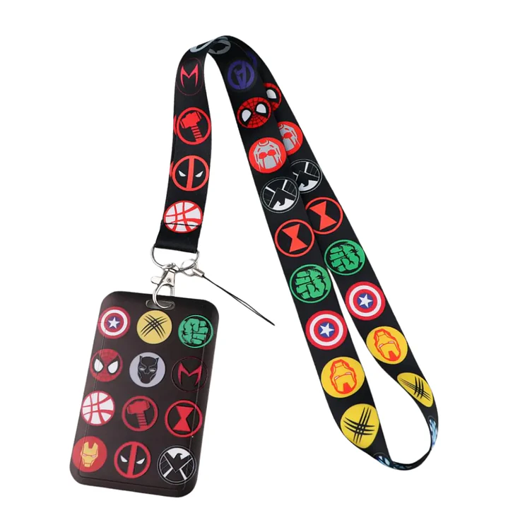 Portacredencial + Lanyard Superherores Mundo Marvel 2