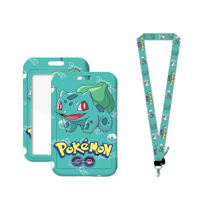 Portacredencial + Lanyard Pokemon Personaje Bulbasaur Anime 2