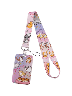 Portacredencial + Lanyard Gatitos & Perritos Animales Kawaii