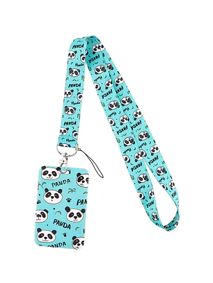Portacredencial + Lanyard Oso Osito Panda Kawaii