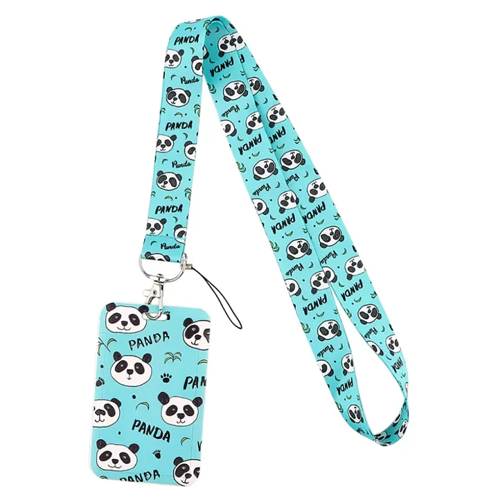 Portacredencial + Lanyard Oso Osito Panda Kawaii 2
