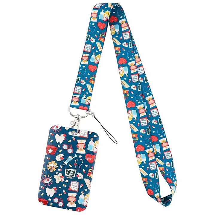 Portacredencial + Lanyard Salud Enfermería Medicina  5