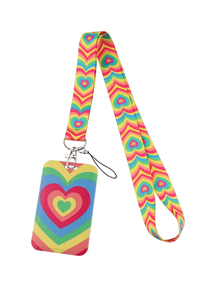 Portacredencial + Lanyard Diseño Corazón