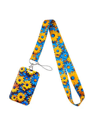 Portacredencial + Lanyard Diseño Flores