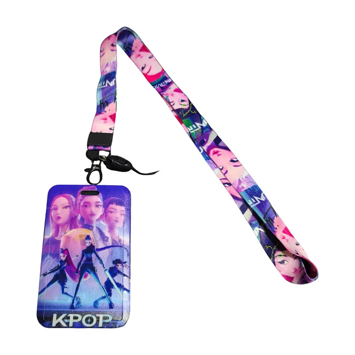 Portacredencial + Lanyard Huntrix Demon Hunters Kpop 3