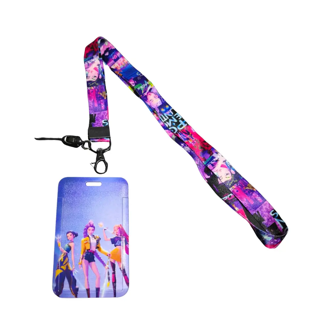 Portacredencial + Lanyard Huntrix Demon Hunters Kpop 4