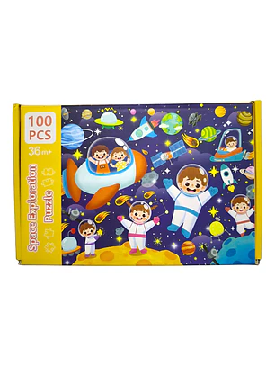Puzzle Rompecabezas Para Niños 100 Piezas Universo Astronautas 30x40cm