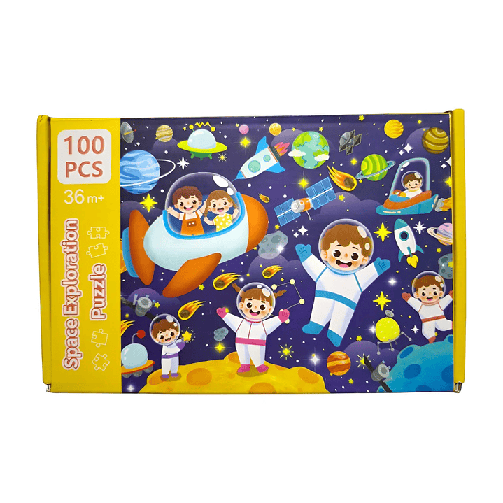 Puzzle Rompecabezas Para Niños 100 Piezas Universo Astronautas 30x40cm 1