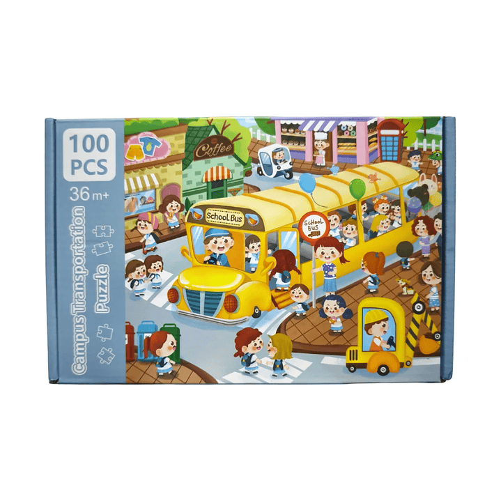 Puzzle Rompecabezas Para Niños 100 Piezas Bus Escolar 30x40cm 1