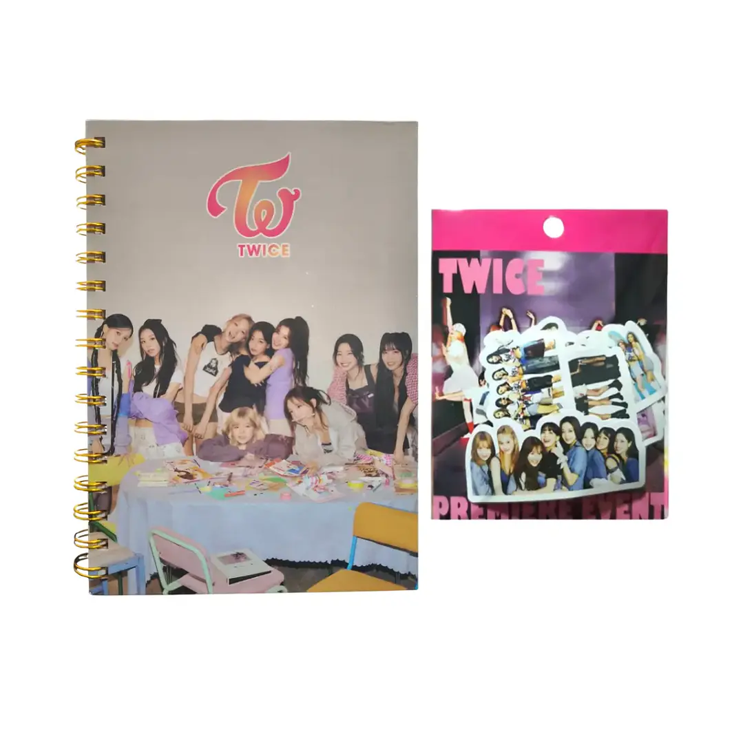 Set Libreta + Stickers Diseño Twice Kpop 1