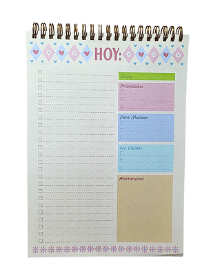 Planner Diario Diseño 50 Hojas 24x17cm Espiral