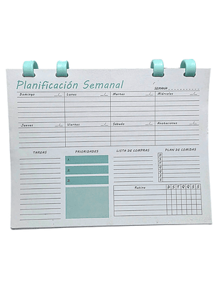 Planner Semanal Diseño 50 Hojas 24x17cm Espiral