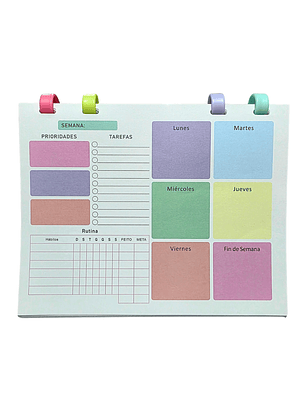 Planner Semanal Diseño 50 Hojas 24x17cm Espiral