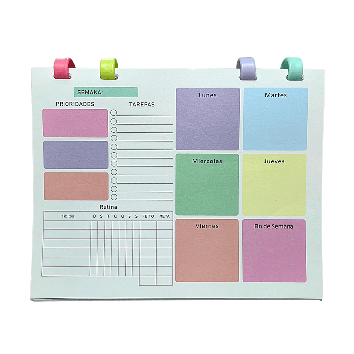 Planner Semanal Diseño 50 Hojas 24x17cm Espiral 2