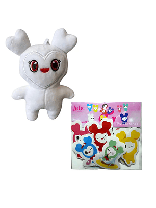 Set Llavero Peluche Lovelys Twice Kpop + Stickers Lovelys