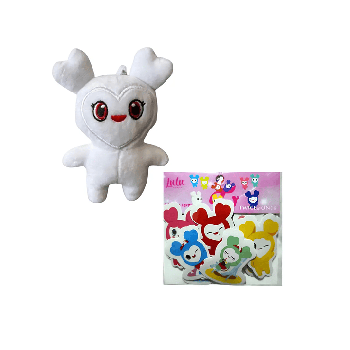 Set Llavero Peluche Lovelys Twice Kpop + Stickers Lovelys 1