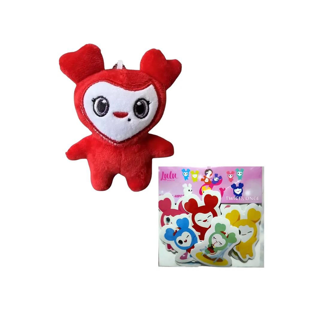 Set Llavero Peluche Lovelys Twice Kpop + Stickers Lovelys 2