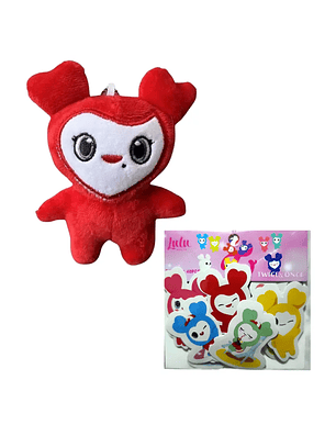 Set Llavero Peluche Lovelys Twice Kpop + Stickers Lovelys
