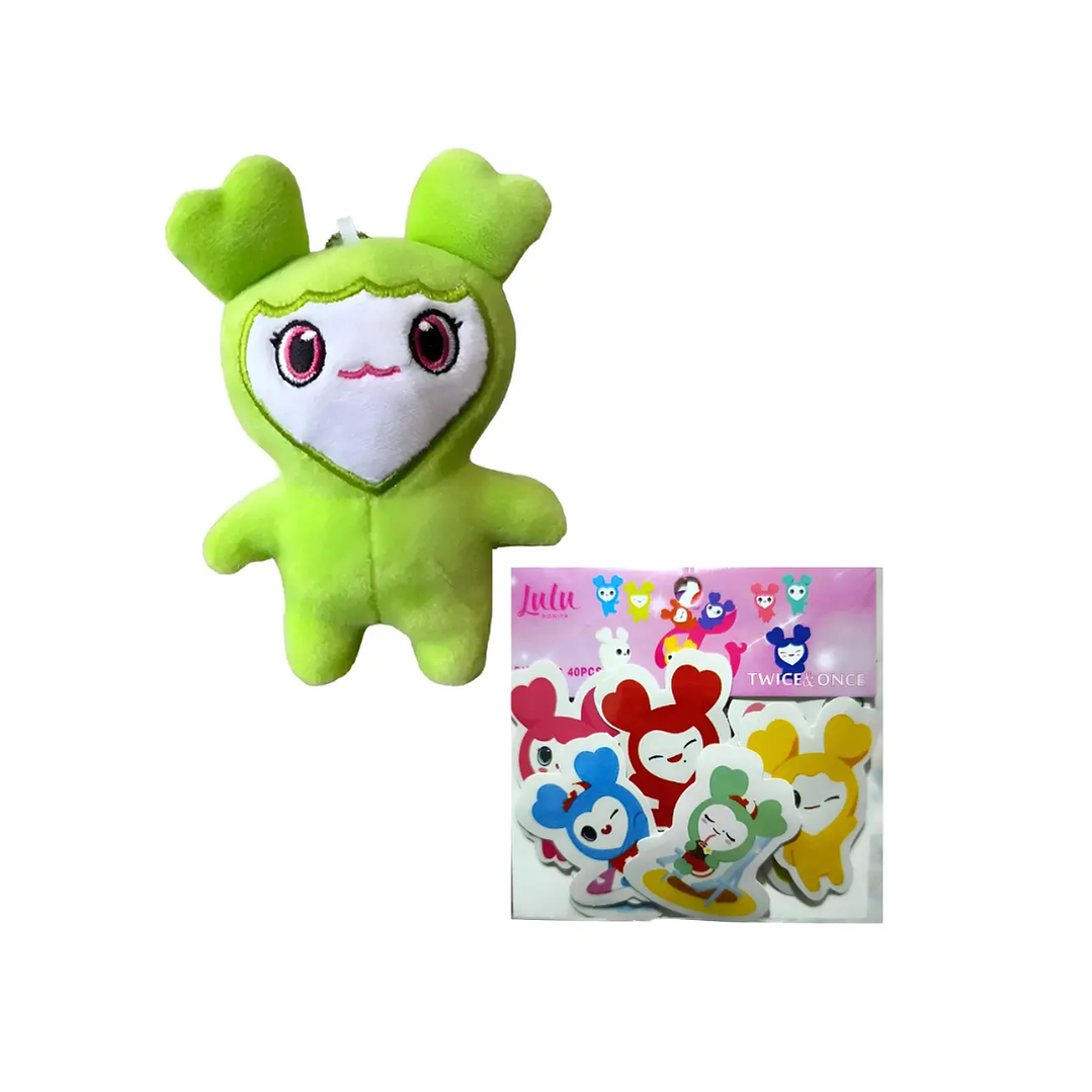 Set Llavero Peluche Lovelys Twice Kpop + Stickers Lovelys 4