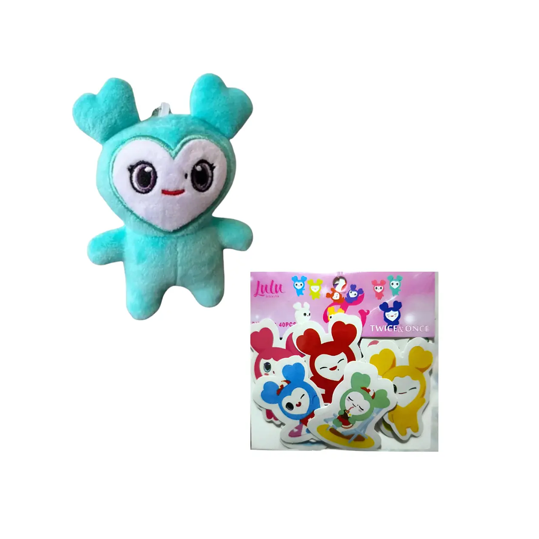 Set Llavero Peluche Lovelys Twice Kpop + Stickers Lovelys 5