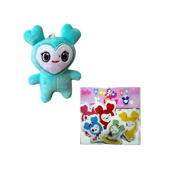 Set Llavero Peluche Lovelys Twice Kpop + Stickers Lovelys 5