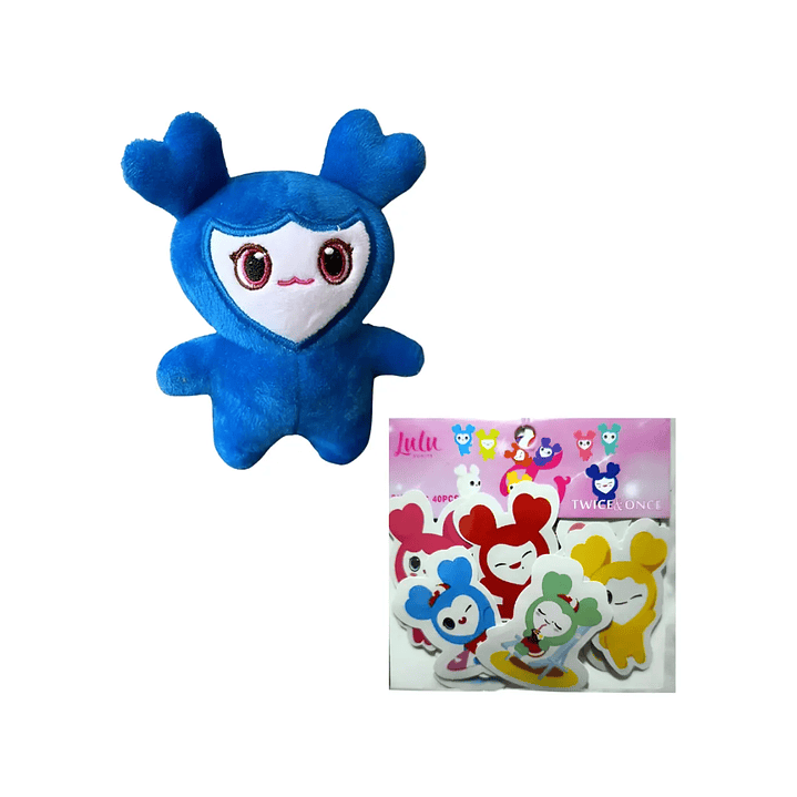 Set Llavero Peluche Lovelys Twice Kpop + Stickers Lovelys 6
