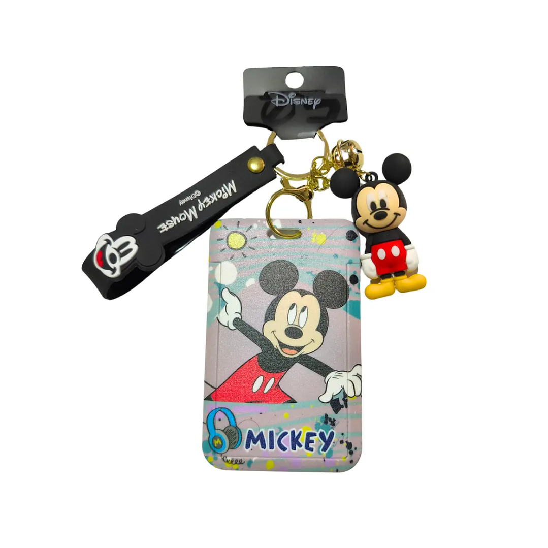 Llavero Portacredencial Tarjetero Diseño Mickey Mouse Mouse  1