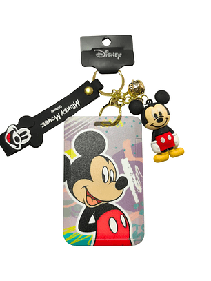 Llavero Portacredencial Tarjetero Diseño Mickey Mouse Mouse 