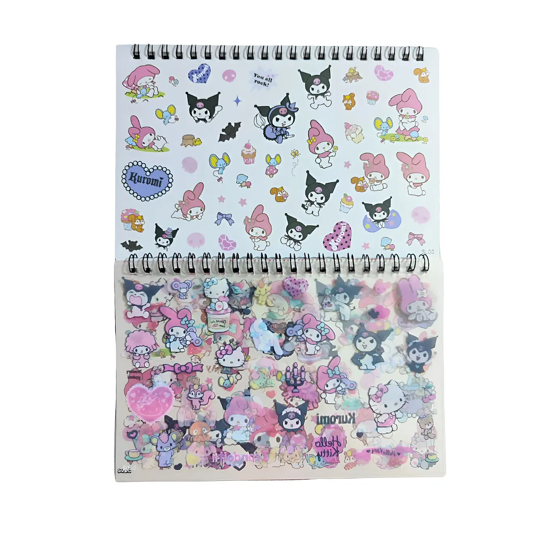 Libreta De 450 Stickers Diseño Hello Kitty Amigos Kawaii 1