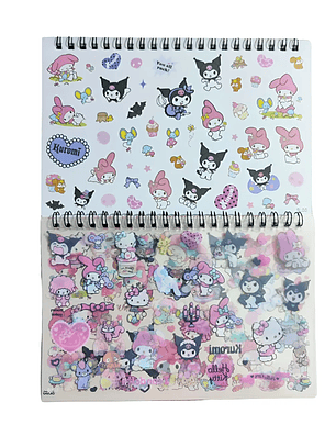 Libreta De 450 Stickers Diseño Hello Kitty Amigos Kawaii