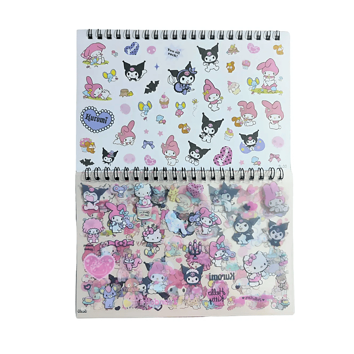 Libreta De 450 Stickers Diseño Hello Kitty Amigos Kawaii 1