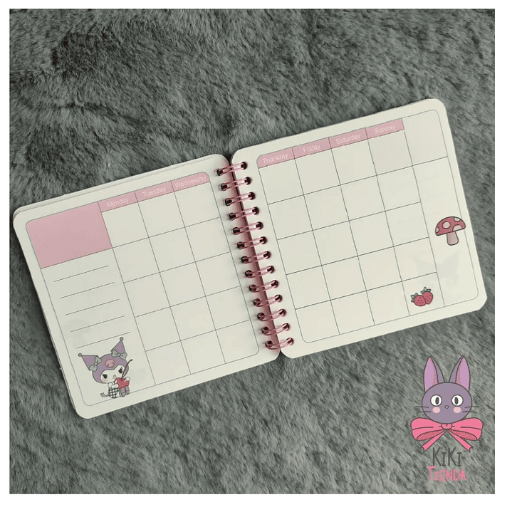 Planner Libreta Semanal Libreta Kuromi - Melody -  Kawaii 12x12cm 2