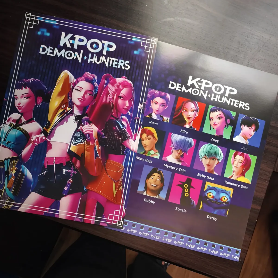 Set 8 Posters Kpop Demon Hunters Huntrix Guerreras Del Kpop Tamaño 25*35cm 6