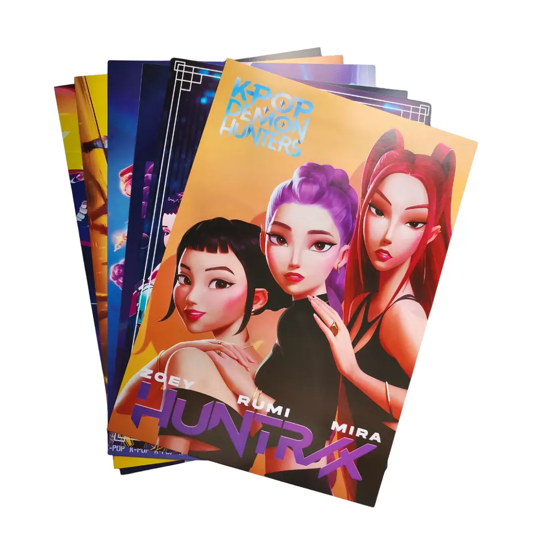 Set 8 Posters Kpop Demon Hunters Huntrix Guerreras Del Kpop Tamaño 25*35cm 1