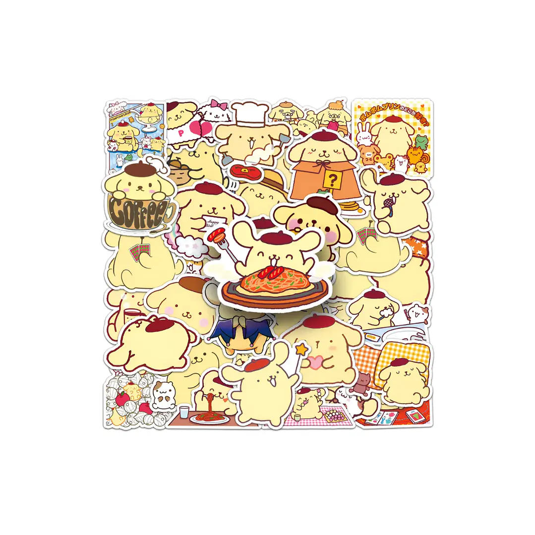 Set 50 Stickers Diseño Pompompurin Kawaii 1