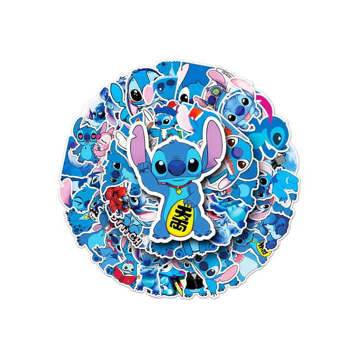 Set 50 Stickers Diseño Stitch Kawaii 1