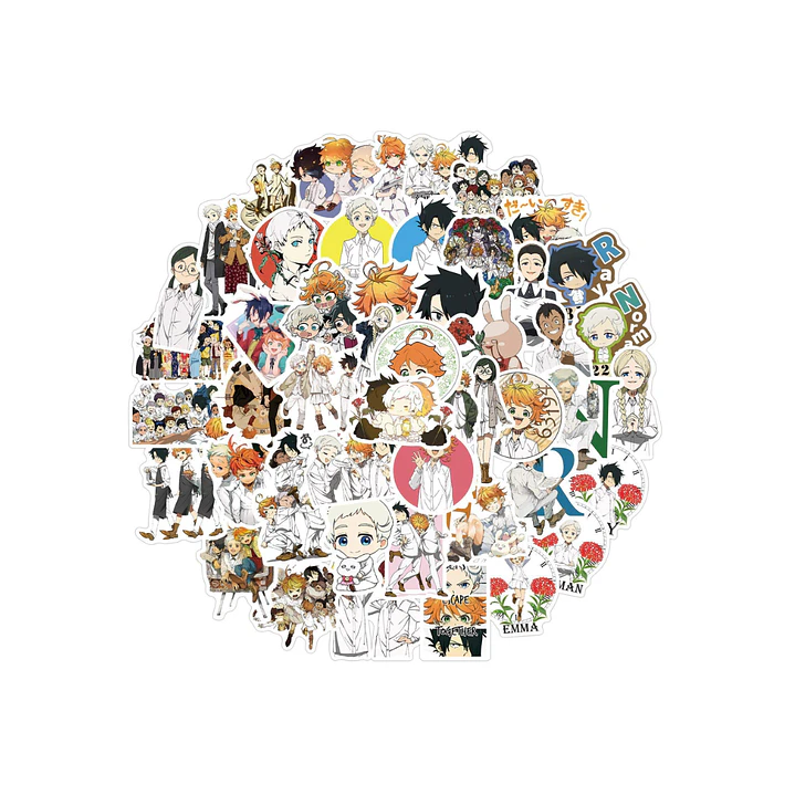 Set 50 Stickers Diseño The Promised Neverland Anime 1