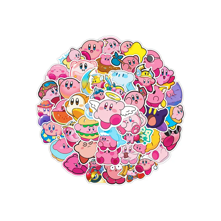 Set 50 Stickers Diseño Kirby Videojuego 1
