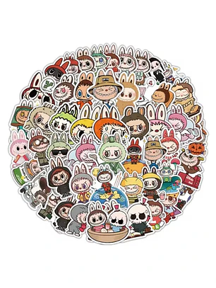 Set 50 Stickers Diseño Labubu Kawaii